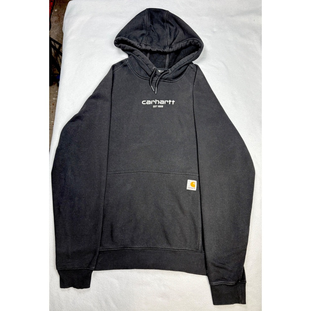 Carhartt Force Hoodie Men's L Washed Black Relaxed Fit Workwear